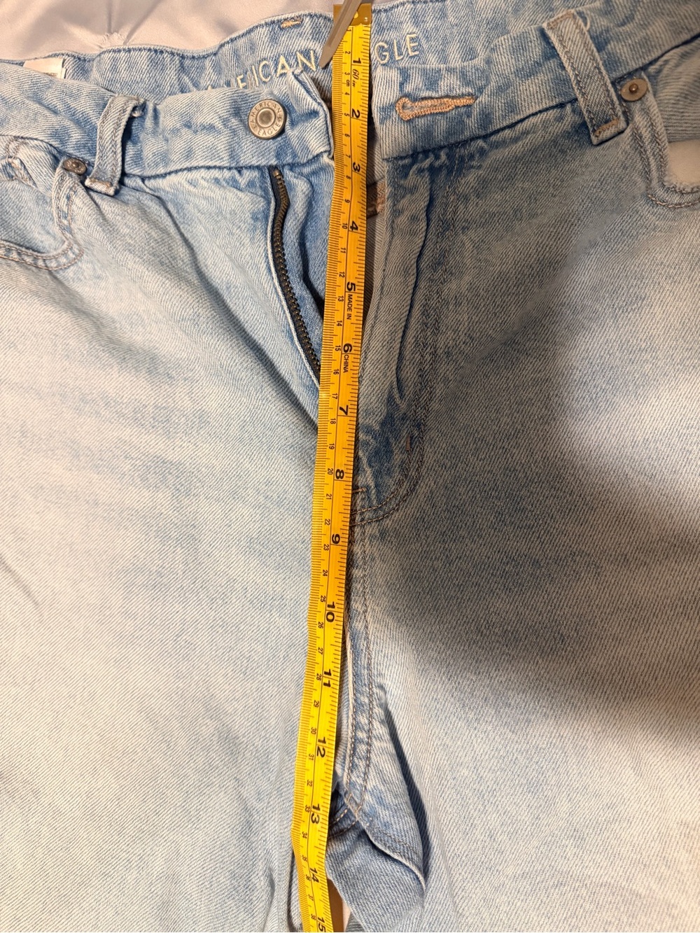 American Eagle Outfitters Light Blue Distressed Straight Leg Jeans - Picture 6 of 8